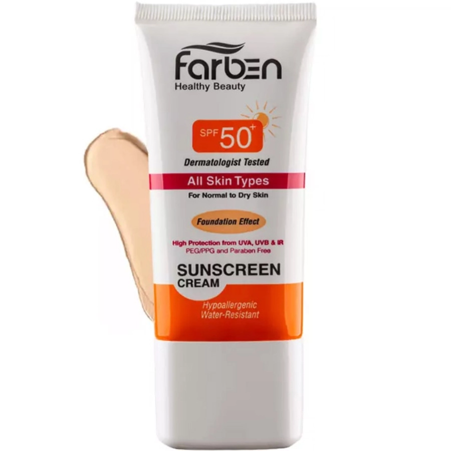 کرم ضد آفتاب SPF50 فاربن مناسب پوست های خشک و معمولی مدل All Skin Types