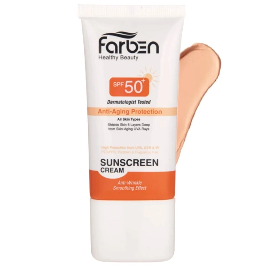 کرم ضدافتاب ضدچروک رنگیspf50فاربن